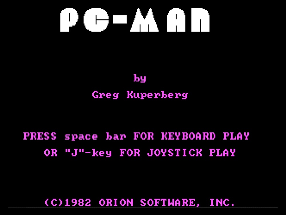 Title Screen of PC Man for DOS